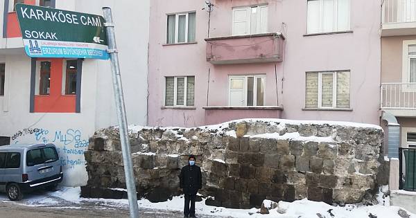 Erzurum kalesi dış surlarından kalan tek parça