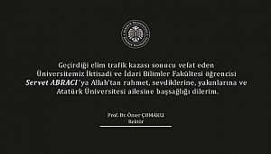 Prof.Dr.Ömer ÇOMAKLI Taziye Mesajı Yayınladı