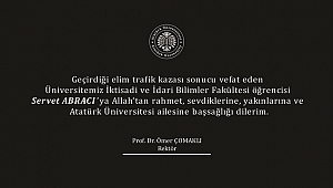 Prof.Dr.Ömer ÇOMAKLI Taziye Mesajı Yayınladı