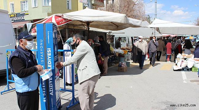 AZİZİYE'DE KORONA ÖNLEMLERİ SÜRÜYOR