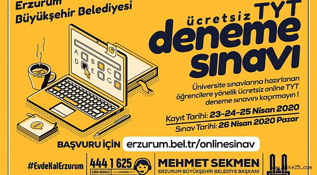 BÜYÜKŞEHİR'DEN DENEME SINAVI 