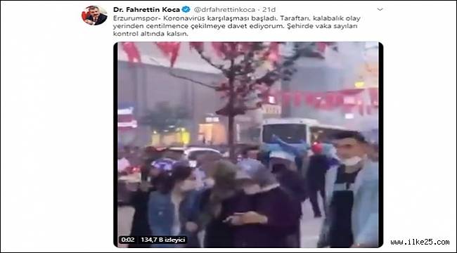 Sağlık Bakanı Koca, Erzurumspor taraftarını uyardı