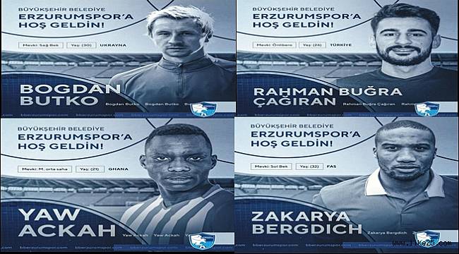 BB Erzurumspor 4 futbolcuyu daha renklerine bağladı