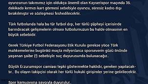 BB Erzurumspor Jaw Achka'yı süresiz kadro dışı bıraktı