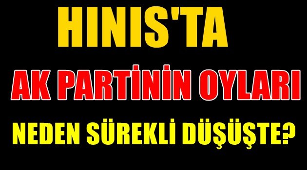 Ak Parti Hınıs'ta neden Sürekli Düşüşte!