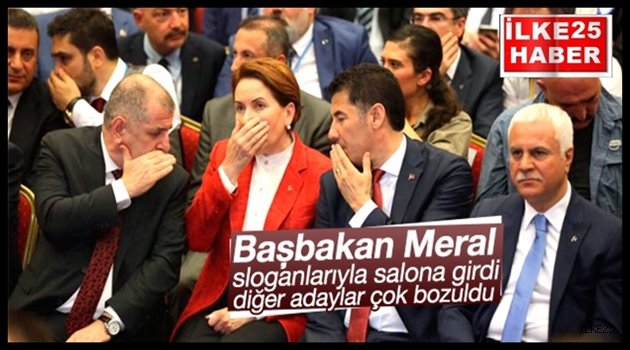 Akşener salona Başbakan Meral sloganlarıyla girdi