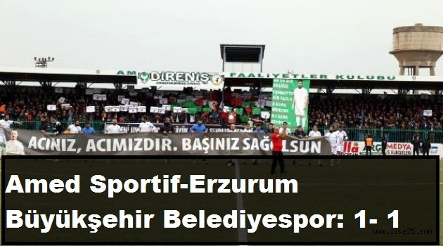 Amed Sportif-Erzurum Büyükşehir Belediyespor: 1- 1