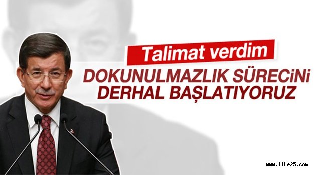 Davutoğlu dokunulmazlık süreciyle ilgili talimatı verdi