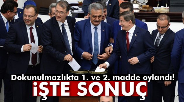 Dokunulmazlıkta  1. ve 2. madde oylandı!