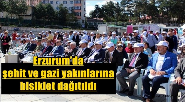 Erzurum'da şehit ve gazi yakınlarına bisiklet dağıtıldı