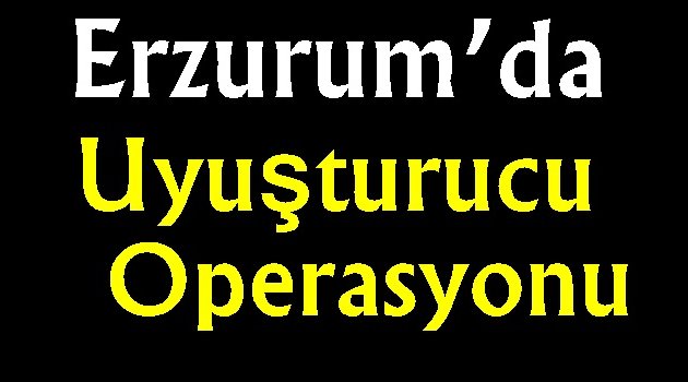  Erzurum'da uyuşturucu operasyonu