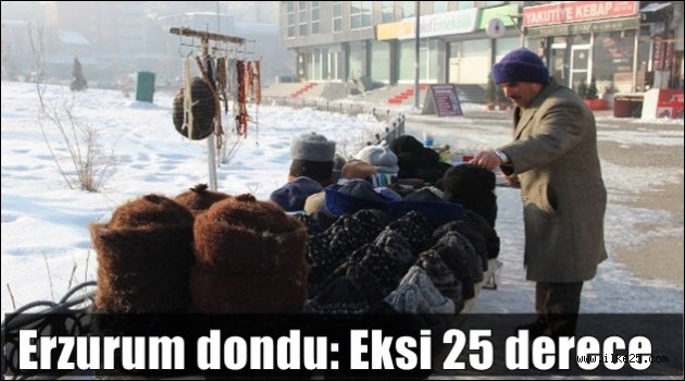 Erzurum dondu: Eksi 25 derece