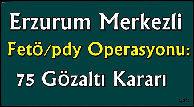 Erzurum Merkezli FETÖ-PDY Operasyonu!!