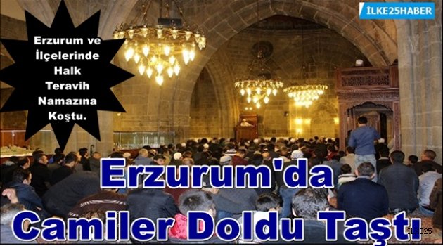 Erzurum'da Camiler Doldu Taştı