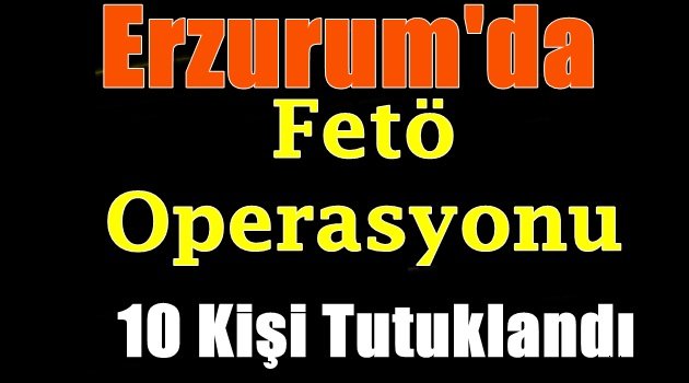 Erzurum'da Fetö Operasyonu: 10 Tutuklama