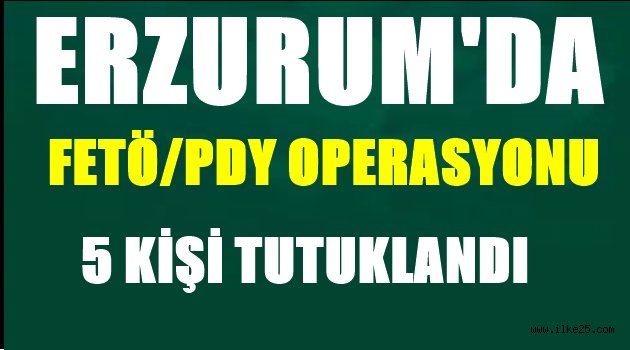 Erzurum'da Fetö/Pdy Operasyonu:5 Kişi Tutuklandı