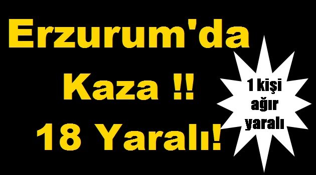 Erzurum'da Kaza !!18 Yaralı!