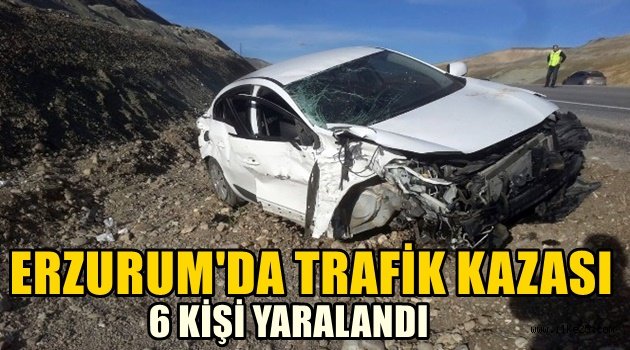 Erzurum'da Otomobiller Kafa Kafaya Çarpıştı