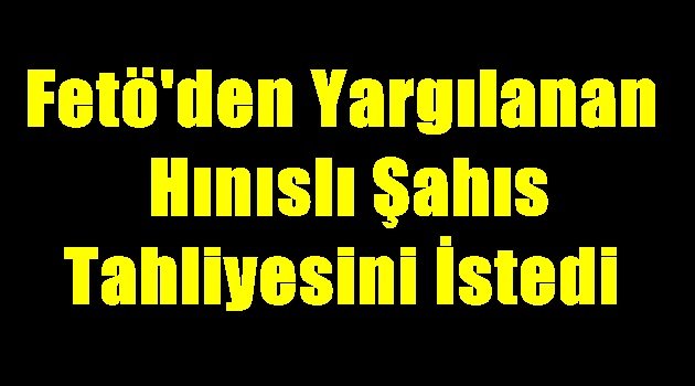 Fetö'den Yargılanan Hınıslı Şahıs Tahliyesini İstedi