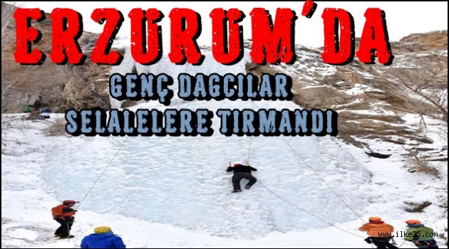 Genç Dağcılar, Buz Tutan Şelalelere Tırmandı