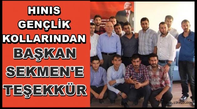 Hınıs Gençlik Kollarından Başkan Sekmen'e Teşekkür