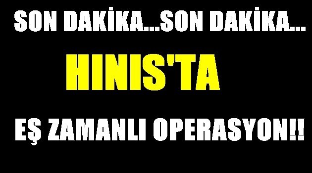 Hınıs'ta Eş Zamanlı Operasyon!!