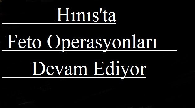 Hınıs'ta Feto Operasyonları Devam Ediyor