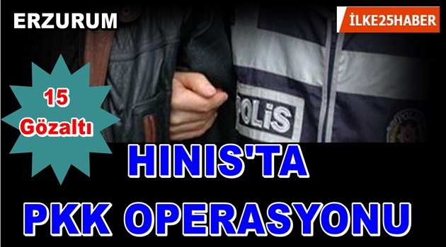 HINIS'TA PKK OPERASYONU: 15 GÖZALTI