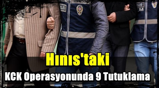 Hınıs'taki KCK Operasyonunda 9 Tutuklama