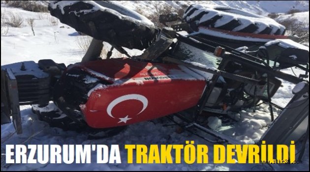 Erzurum'da traktör devrildi: 3 yaralı