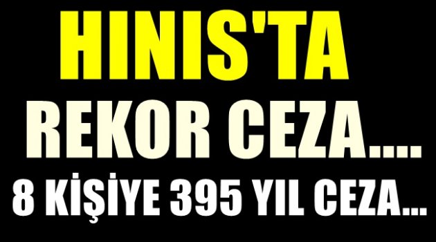 Hınıs Ağır Ceza Mahkemesi'nden  Rekor Ceza!