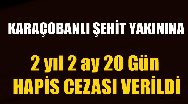 Karaçobanlı Şehit Yakınına 2 yıl 2 ay 20 Gün Hapis Cezası Verildi