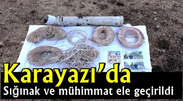 Karayazı'da sığınak ve mühimmat ele geçirildi