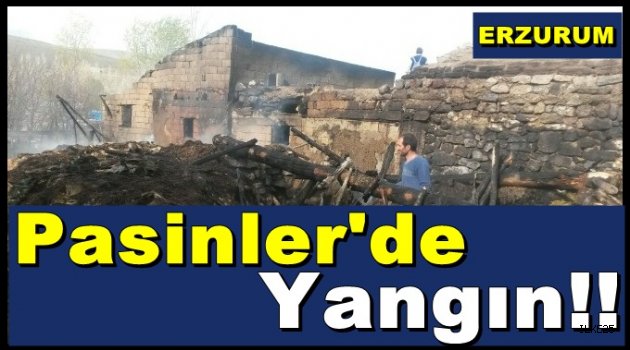 Pasinler'de Ahır Ve Garaj Yandı