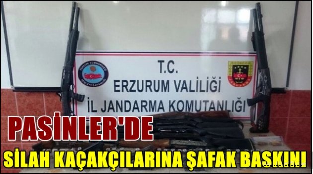 PASİNLER'DE SİLAH KAÇAKÇILARINA ŞAFAK BASKINI