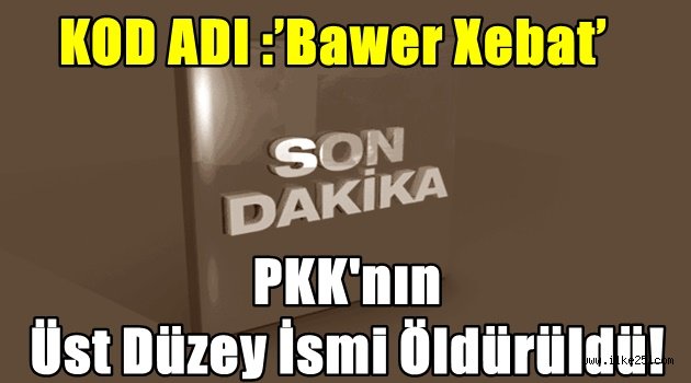 PKK'nın üst düzey ismi öldürüldü!