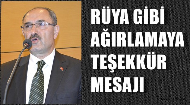 Rüya gibi ağırlamaya teşekkür mesajı