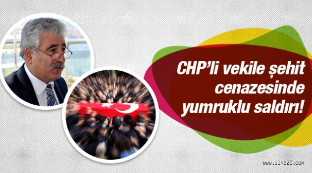 Şehit cenazesinde yumruklu saldırı!