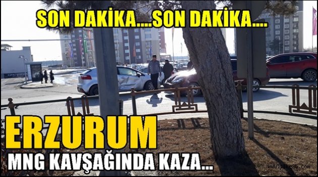 Son Dakika...Erzurum MNG Kavşağı'nda Kaza!!
