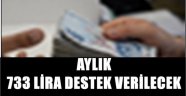 AYLIK  733 LİRA DESTEK VERİLECEK