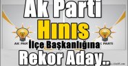 Ak Parti Hınıs İlçe Başkanlığına Rekor Aday..