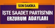 İşte Saadet Partisi  Erzurum Adayları