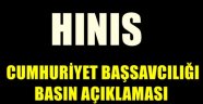 HINIS CUMHURİYET BAŞSAVCILIĞI BASIN AÇIKLAMASI