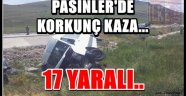 Pasinler'de Araç Şarampole Yuvarlandı.17 Yaralı