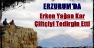 Erzurum'da Erken Yağan Kar Çiftçiyi Tedirgin Etti