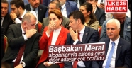 Akşener salona Başbakan Meral sloganlarıyla girdi