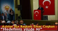 Aziziye İlçe Başkanı Ensar Coşkun ; "Hedefimiz yüzde 90"