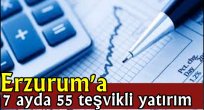 Erzurum'a 7 ayda 55 teşvikli yatırım