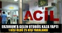 Erzurum'a Gelen Otobüs Devrildi!