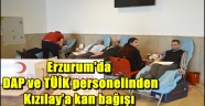 Erzurum'da DAP ve TÜİK personelinden Kızılay'a kan bağışı